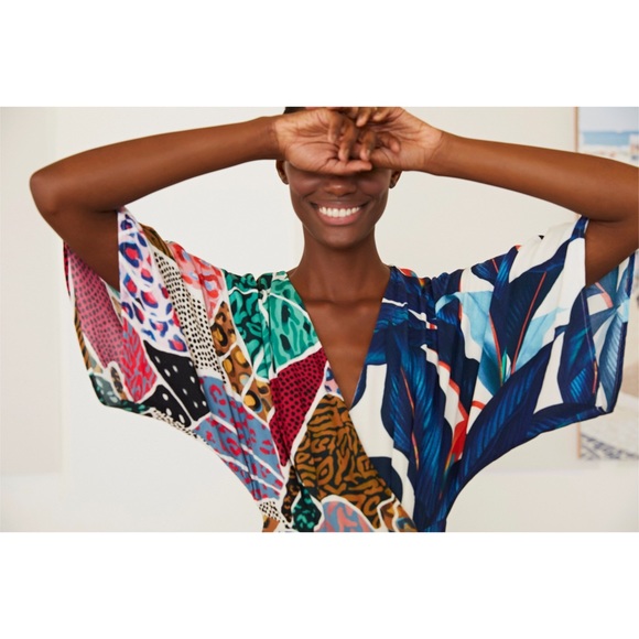 ❗️SOLD❗️RARE Farm Rio Mixed Prints Wrap Maxi Dress - Picture 11 of 11